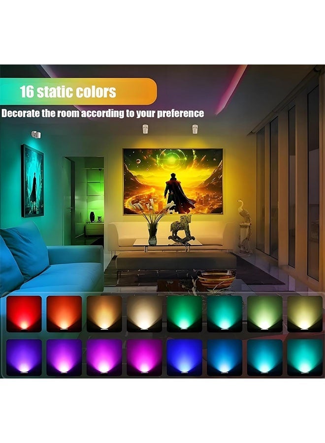كشاف سحري RGB مع جهاز تحكم عن بعد، 16 خيارًا للألوان، أوضاع ديناميكية وسطوع قابل للتعديل لتزيين المنزل/المناسبات - Image 5